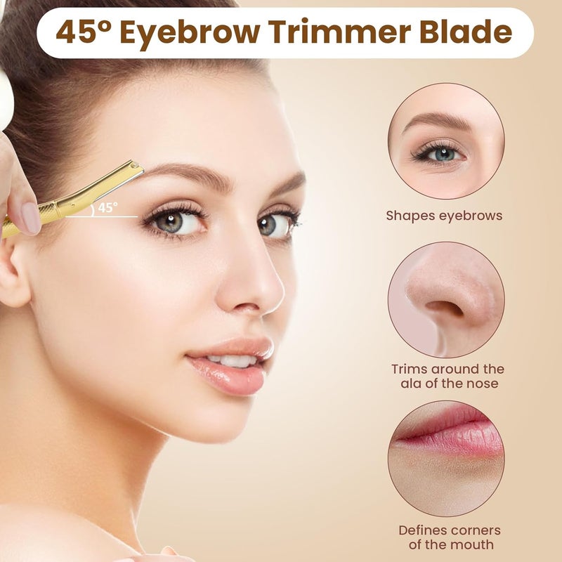 AIBRIT Dermaplaning Tool for Face, Dermaplane Razor for Peach Fuzz with Metal Grip, Professional Eyebrow Razor for Women, Facial Razor for Women Gold (12 Replaceable Blades) - Image 5